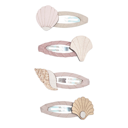 Mimi & Lula Shell Clic Clacs Haarspangen 4er Pack Muscheln pastel glitzer