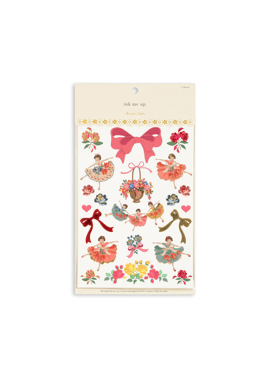 Konges Slojd Tattoos pink, Ballerina, Schelife, 2 sheets