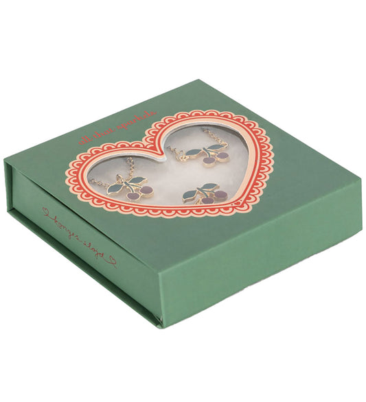 Konges Slojd Schmuck-Set, Kirsche, gold