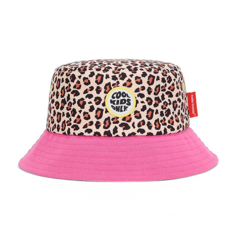 Hello Hossy Sonnenhut mit Schnur , Bucket Hat, pink, leopard