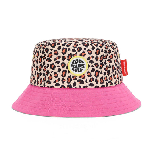 Hello Hossy Sonnenhut mit Schnur , Bucket Hat, pink, leopard