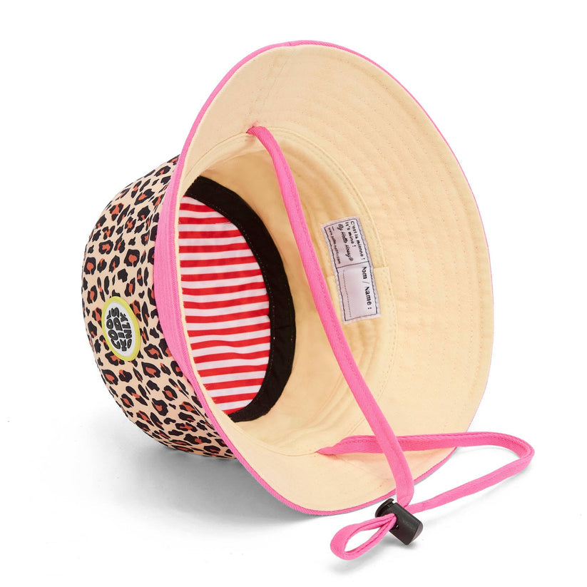 Hello Hossy Sonnenhut mit Schnur , Bucket Hat, pink, leopard