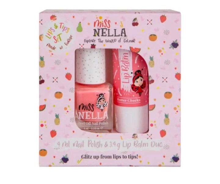Miss Nella Duo Pack Butter Cheeks, Nagellack und Lippenbalsam
