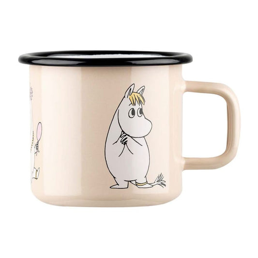 Muurla Moomins Becher aus Emaille 3,7dl Snorkmaiden retro beige