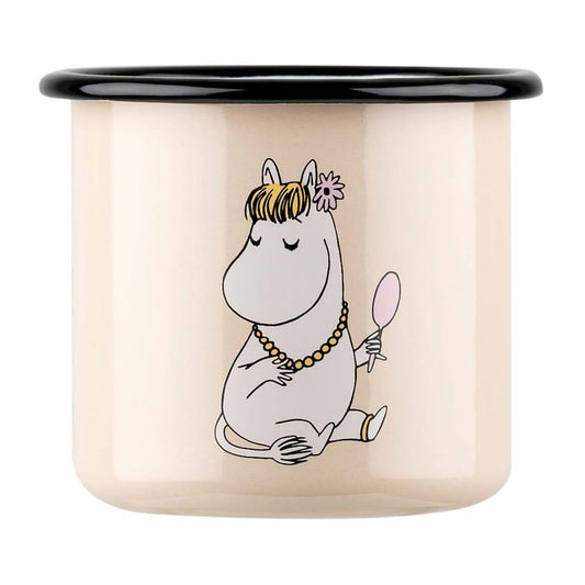 Muurla Moomins Becher aus Emaille 3,7dl Snorkmaiden retro beige