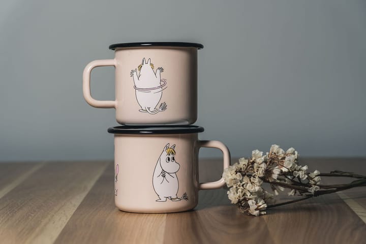 Muurla Moomins Becher aus Emaille 3,7dl Snorkmaiden retro beige