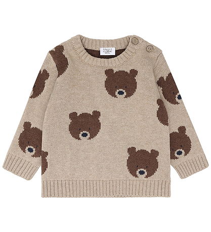 Hust & Claire HCPilou Bear Strickpullover beige melange braun