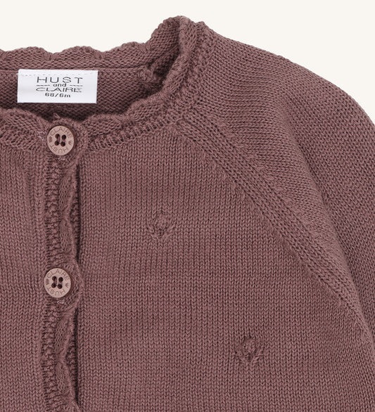 Hust & Claire HCCilja Pointelle Cardigan plum, mauve