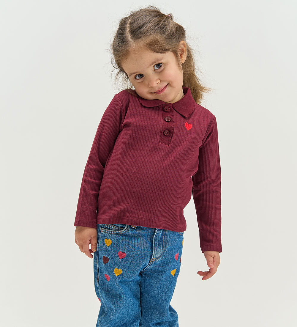 The New TNSTVernia Langarmshirt gerippt burgundy