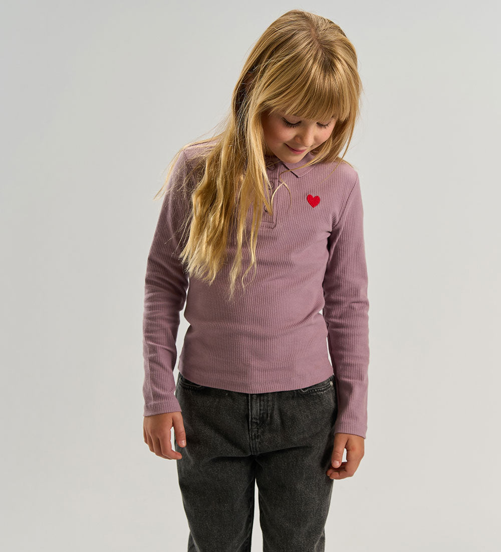 The New TNVarena Langarmshirt gerippt Herz, burgundy