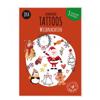 JEKA Tattoos Weihnachten 5 Motivbögen, rot