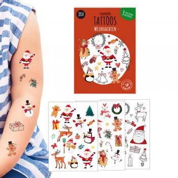 JEKA Tattoos Weihnachten 5 Motivbögen, rot