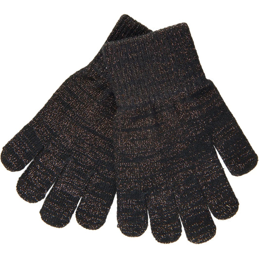 Mikk-Line Handschuhe black gold, schwarz mit Glitzer