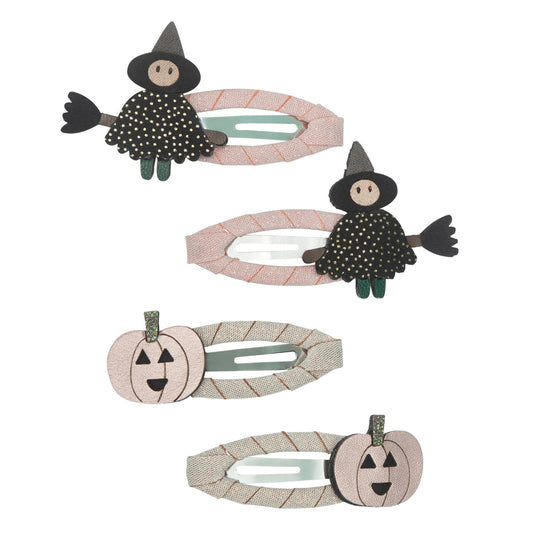 Mimi & Lula Hexe und Kürbis Haarspangen Halloween 4er Pack