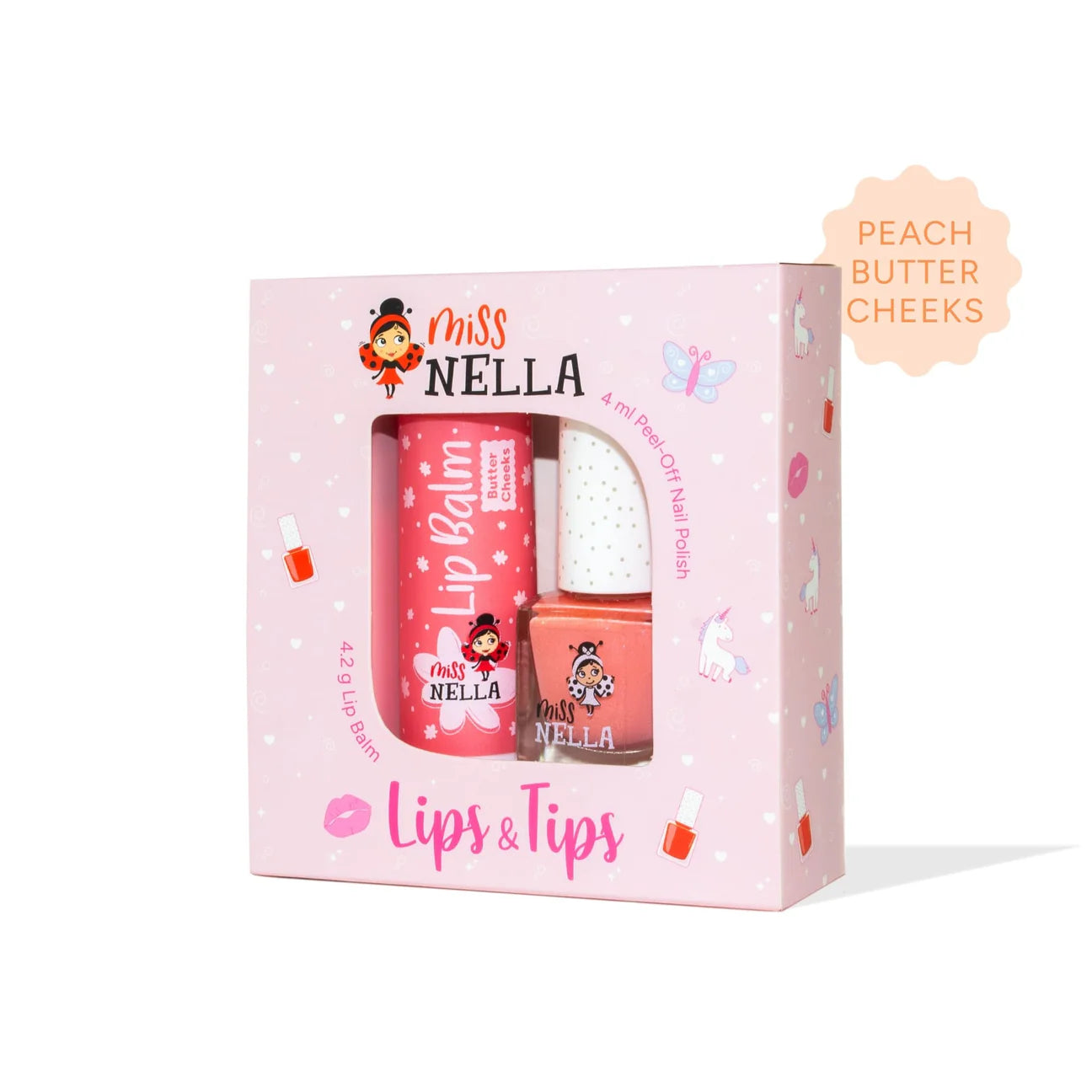 Miss Nella Duo Pack Butter Cheeks, Nagellack und Lippenbalsam