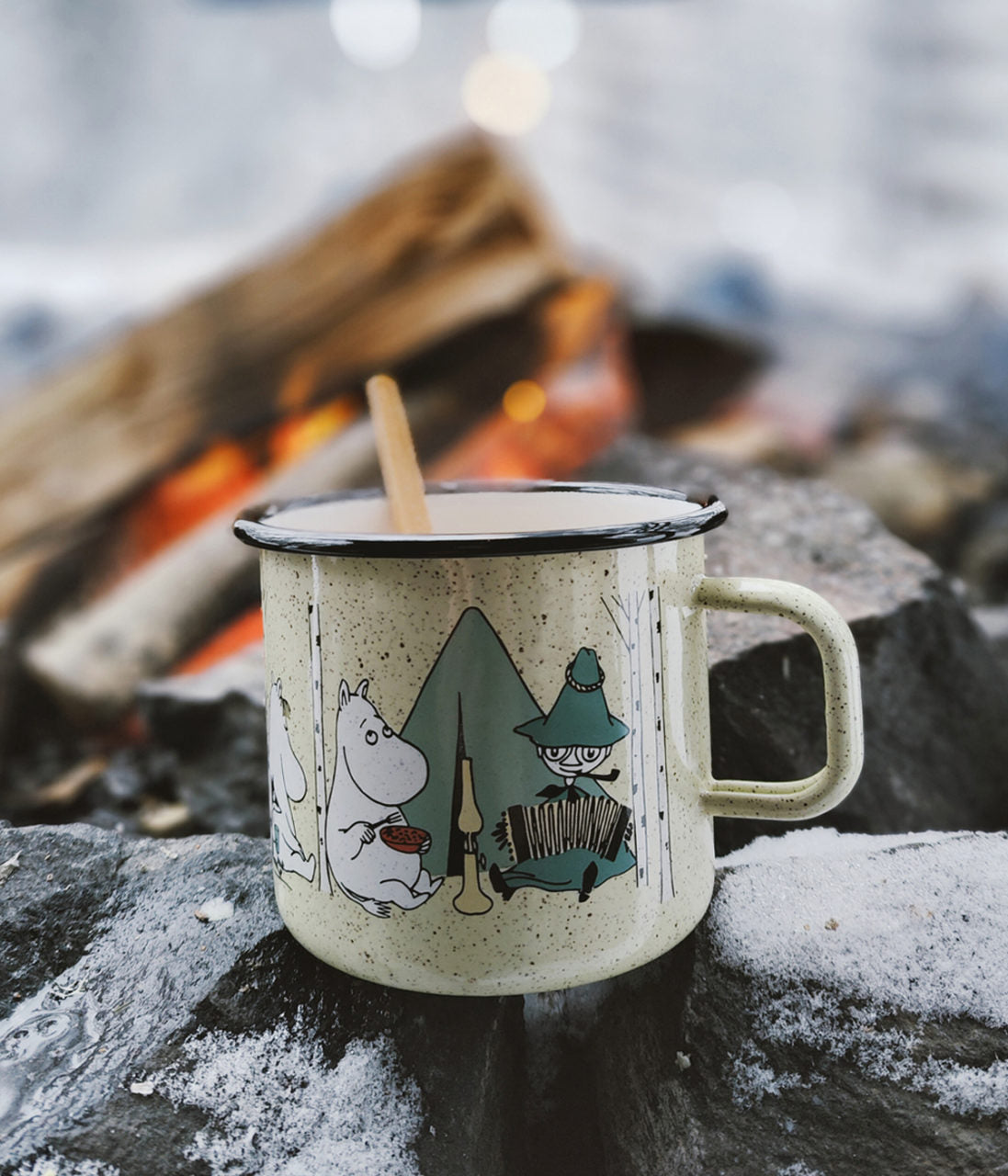 Muurla Becher Emaille Moomins Campers 8dl gelb