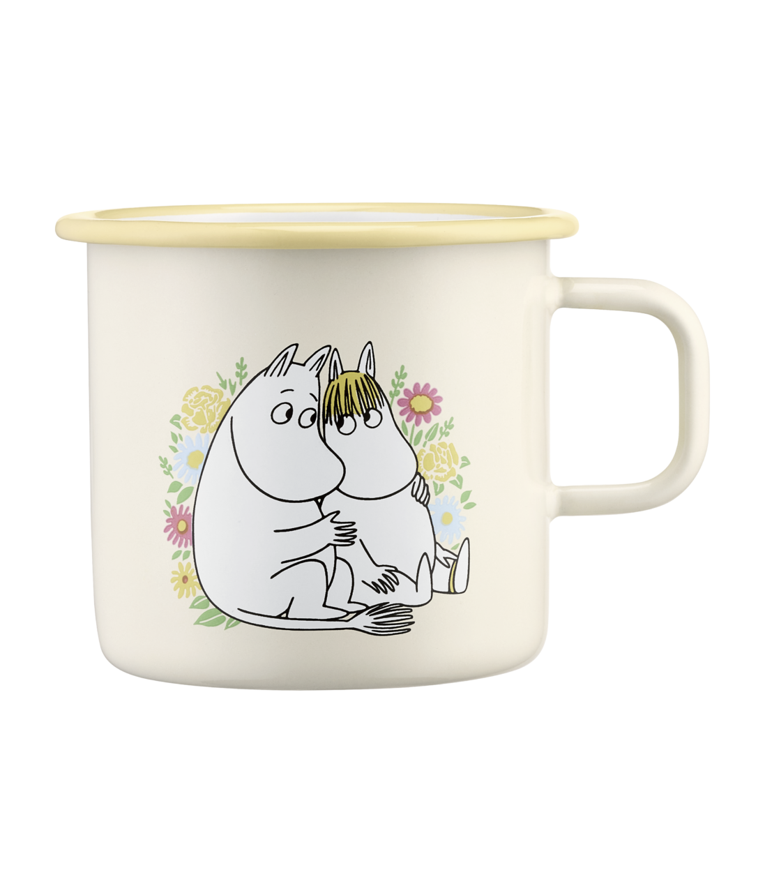Muurla Moomins Becher aus Emaille 5,5dl Flowers, gelb