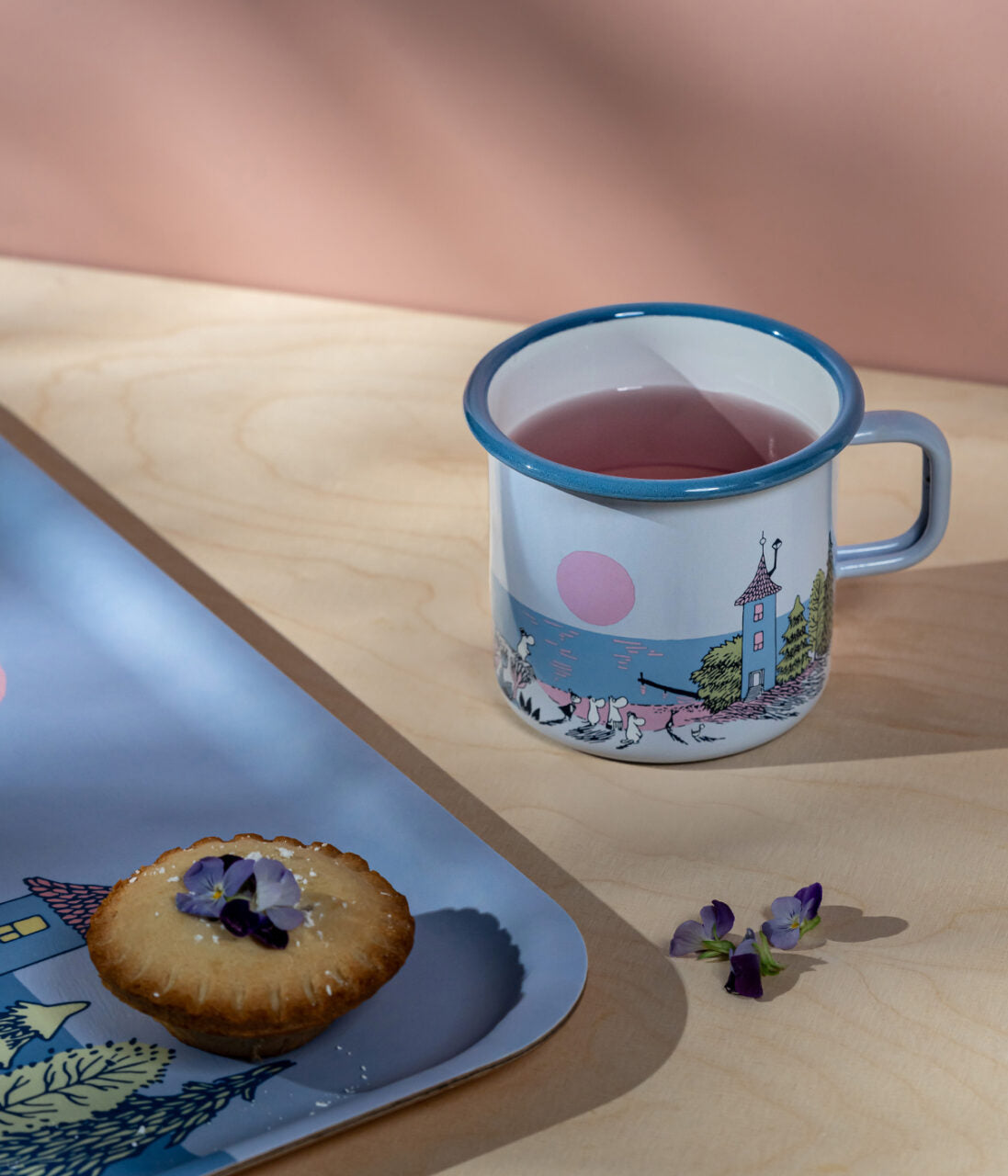 Muurla Moomins Becher aus Emaille Sunset, 5,5dl blau