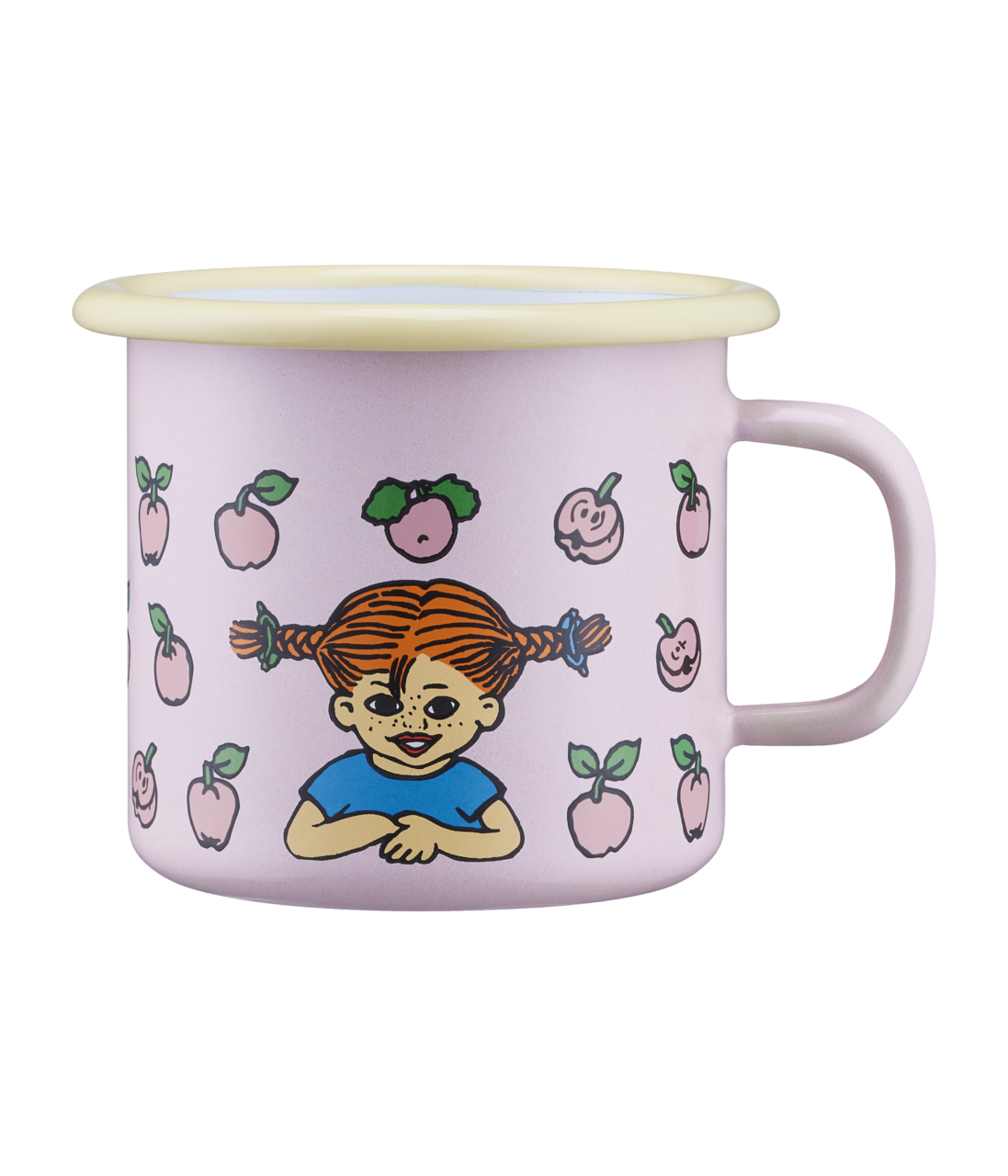 Muurla Becher Emaille Pippi Langstrumpf - Fruits 2,5dl rosa gelb