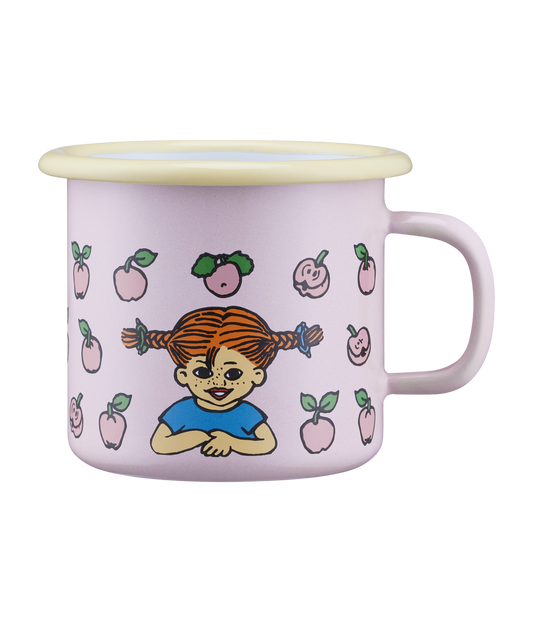 Muurla Becher Emaille Pippi Langstrumpf - Fruits 2,5dl rosa gelb