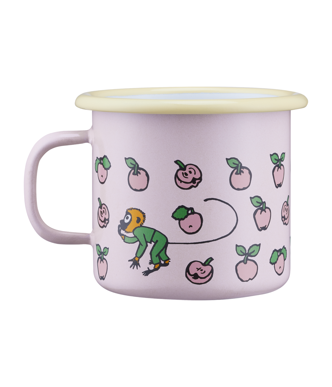 Muurla Becher Emaille Pippi Langstrumpf - Fruits 2,5dl rosa gelb
