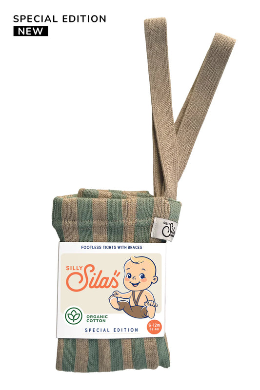 Silly Silas Leggings aus Baumwolle (GOTS) Special, matcha/peanut striped