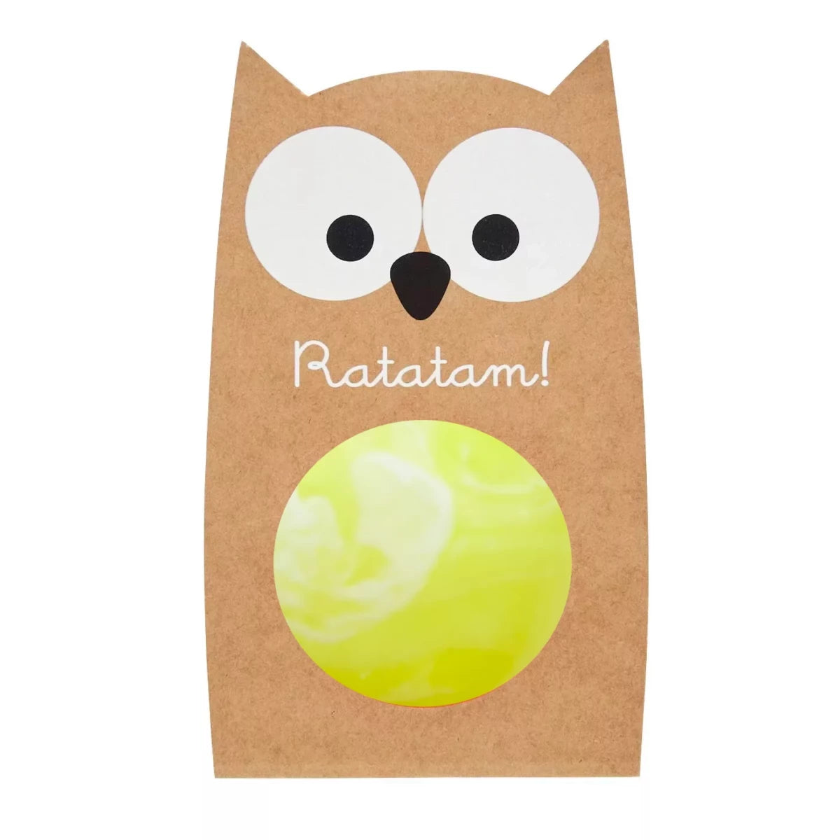 Ratatam! Flummi Eule gelb batik, 57mm