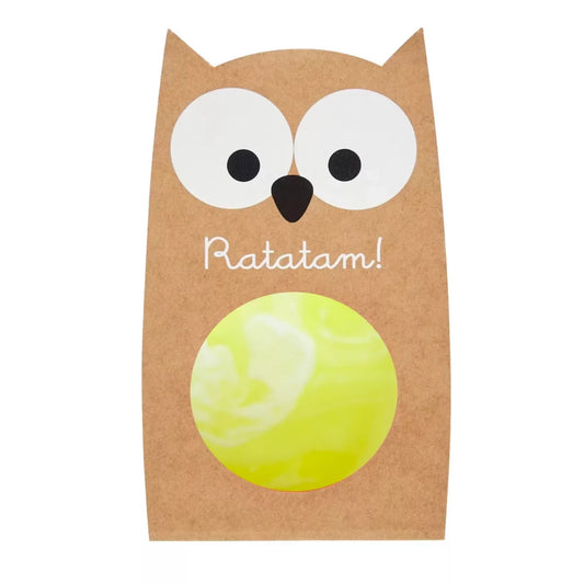 Ratatam! Flummi Eule gelb batik, 57mm