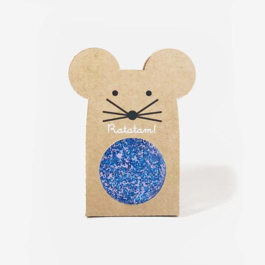 Ratatam! Flummi Maus mit Glitzer blau