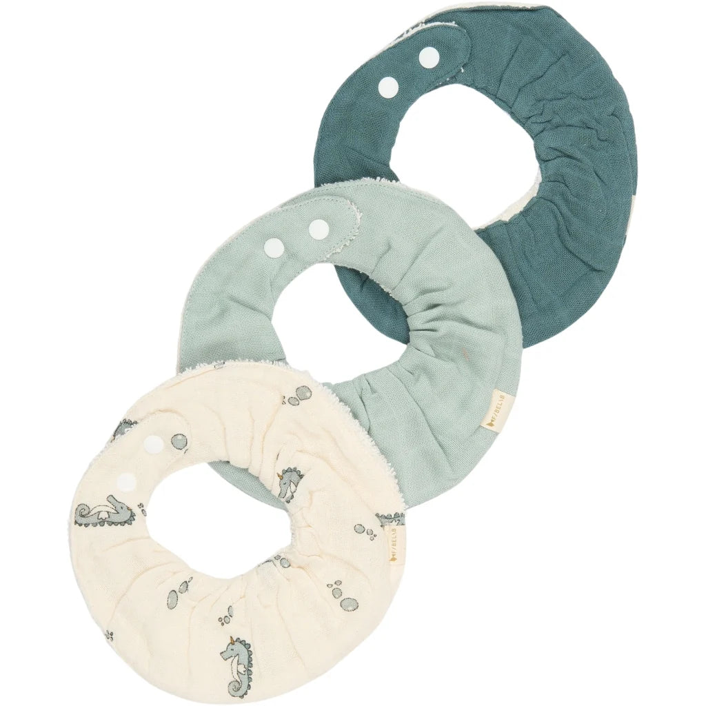 Fabelab Lätzchen 3-er Pack Ruffle Bib, Under the Sea, blau