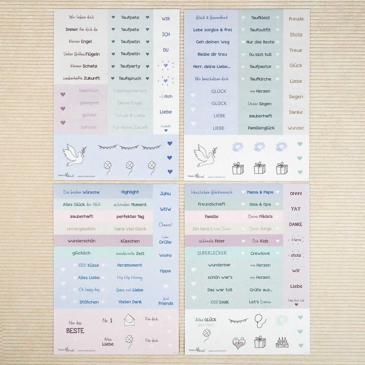 Mintkind Sticker Set Taufe blau