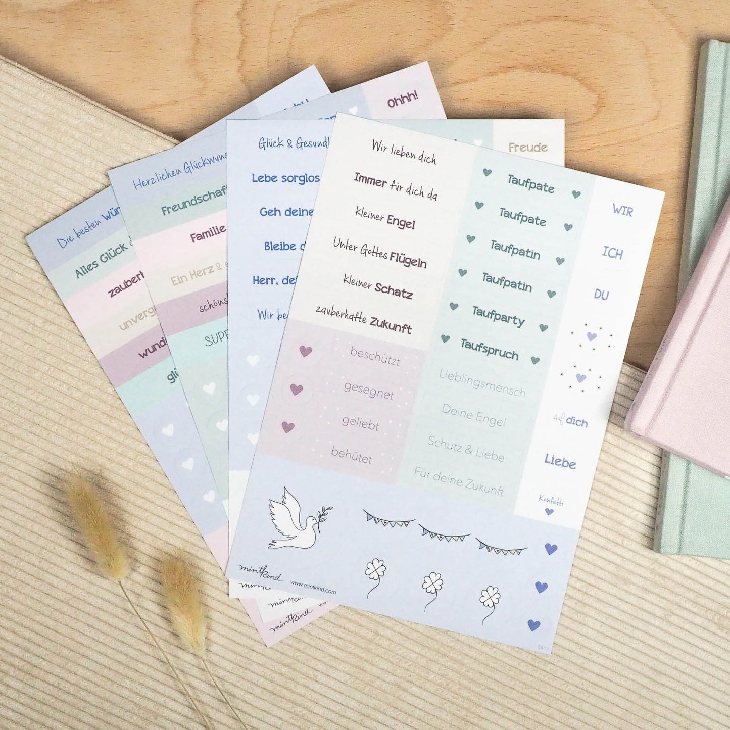 Mintkind Sticker Set Taufe blau