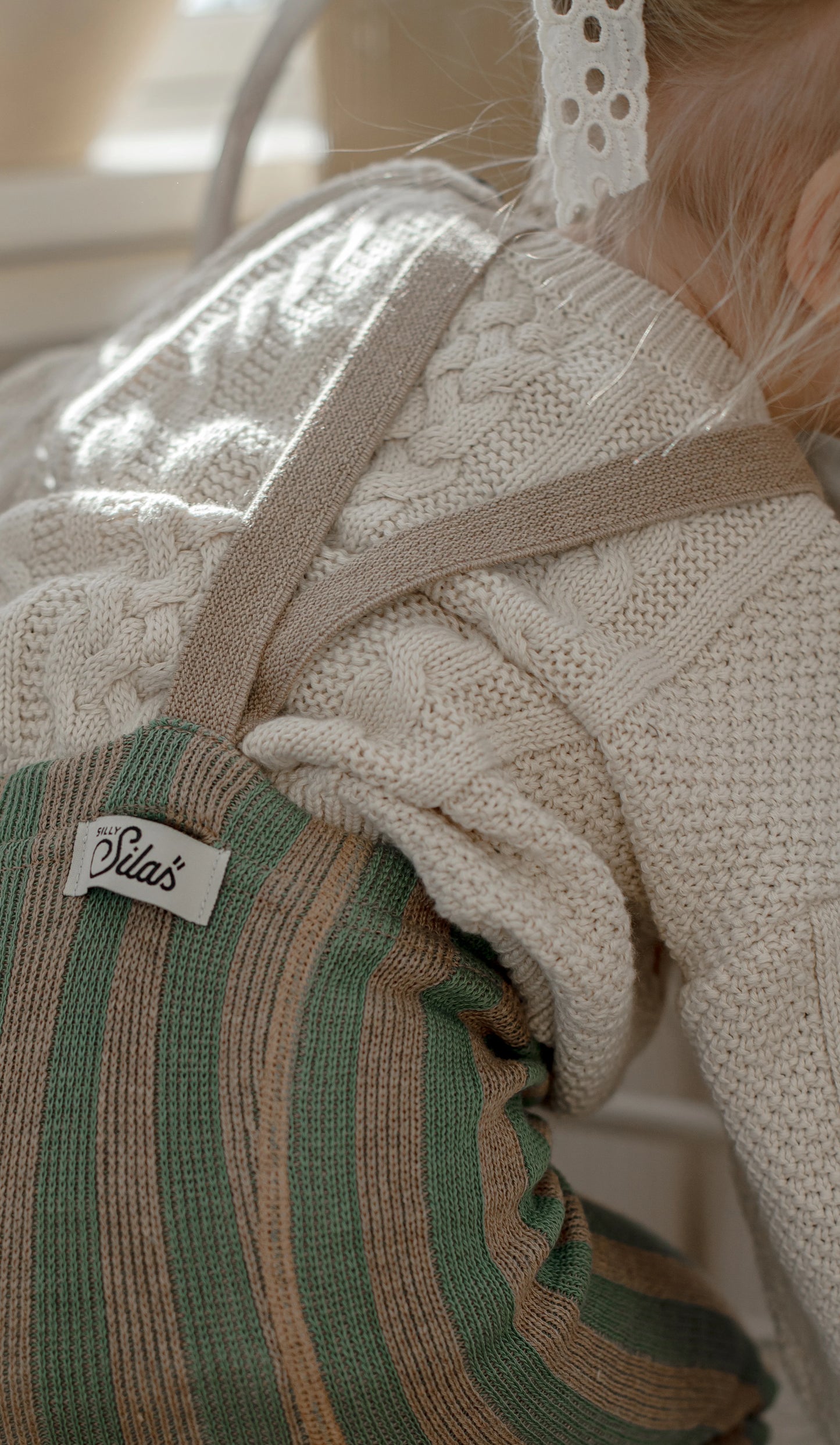Silly Silas Leggings aus Baumwolle (GOTS) Special, matcha/peanut striped