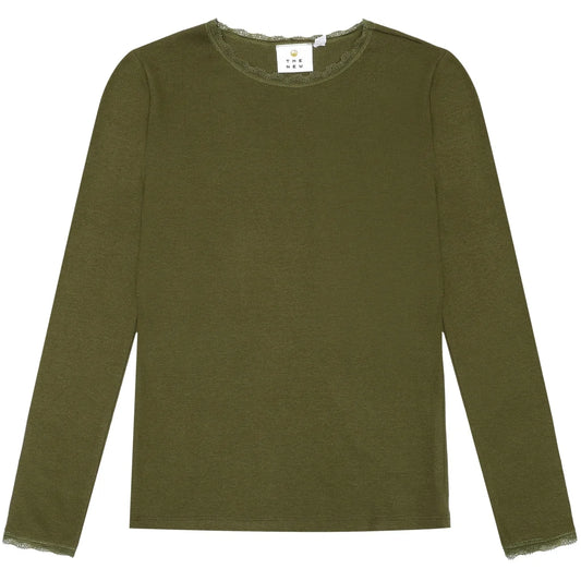 The New TnLotus Rib Tee oliv grün, Langarmshirt