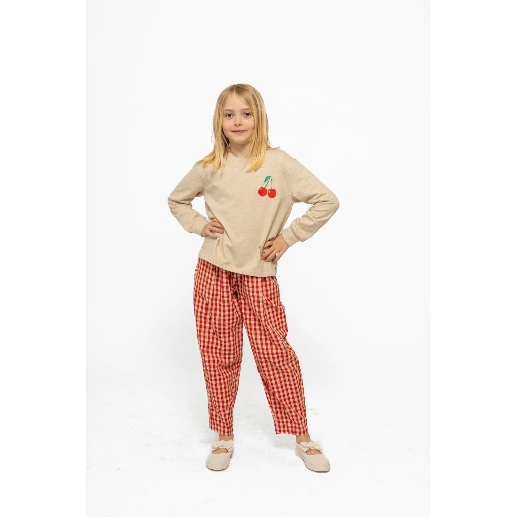 The New TNNally Karottenhose mit Scrunchie, Hose, poppy red check