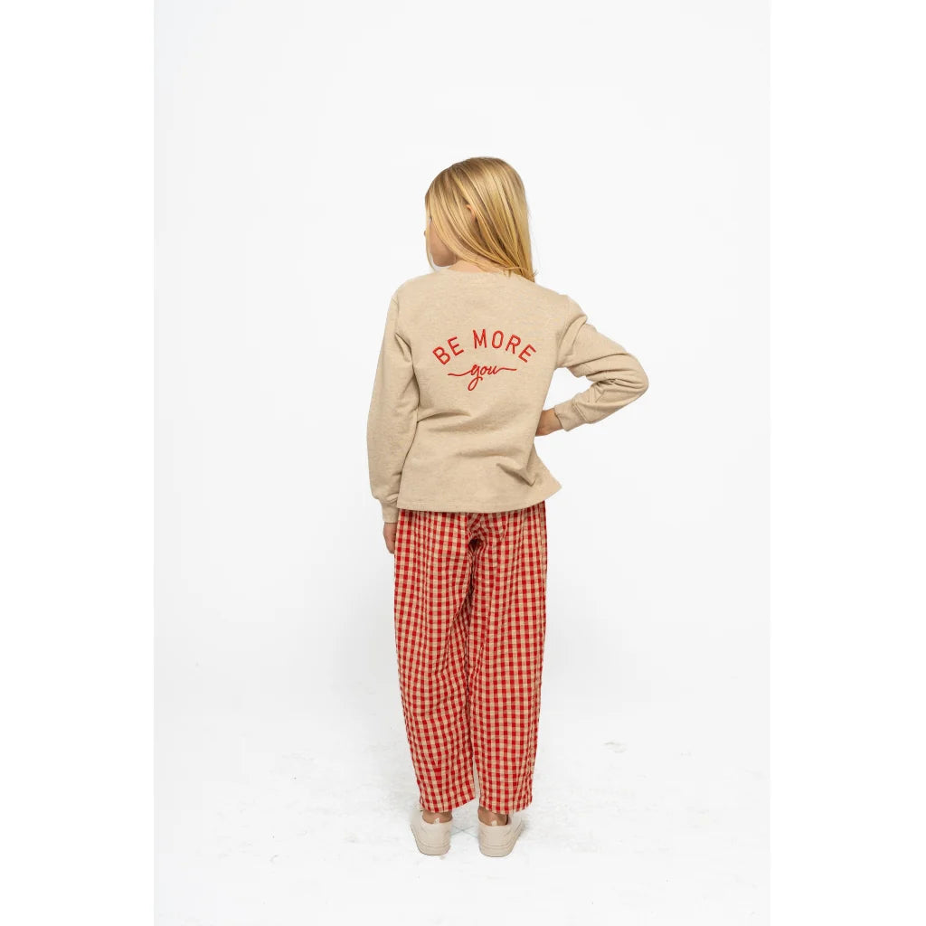 The New TNNally Karottenhose mit Scrunchie, Hose, poppy red check