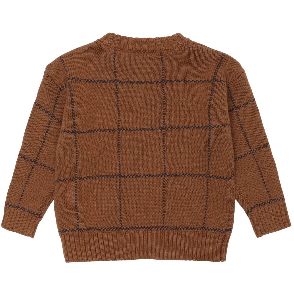 The New Tnsleon Jacquard Pullover toffee check aop