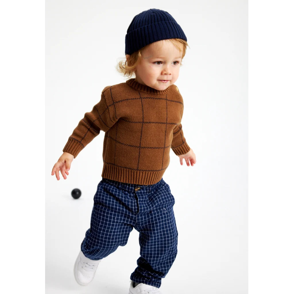 The New Tnsleon Jacquard Pullover toffee check aop