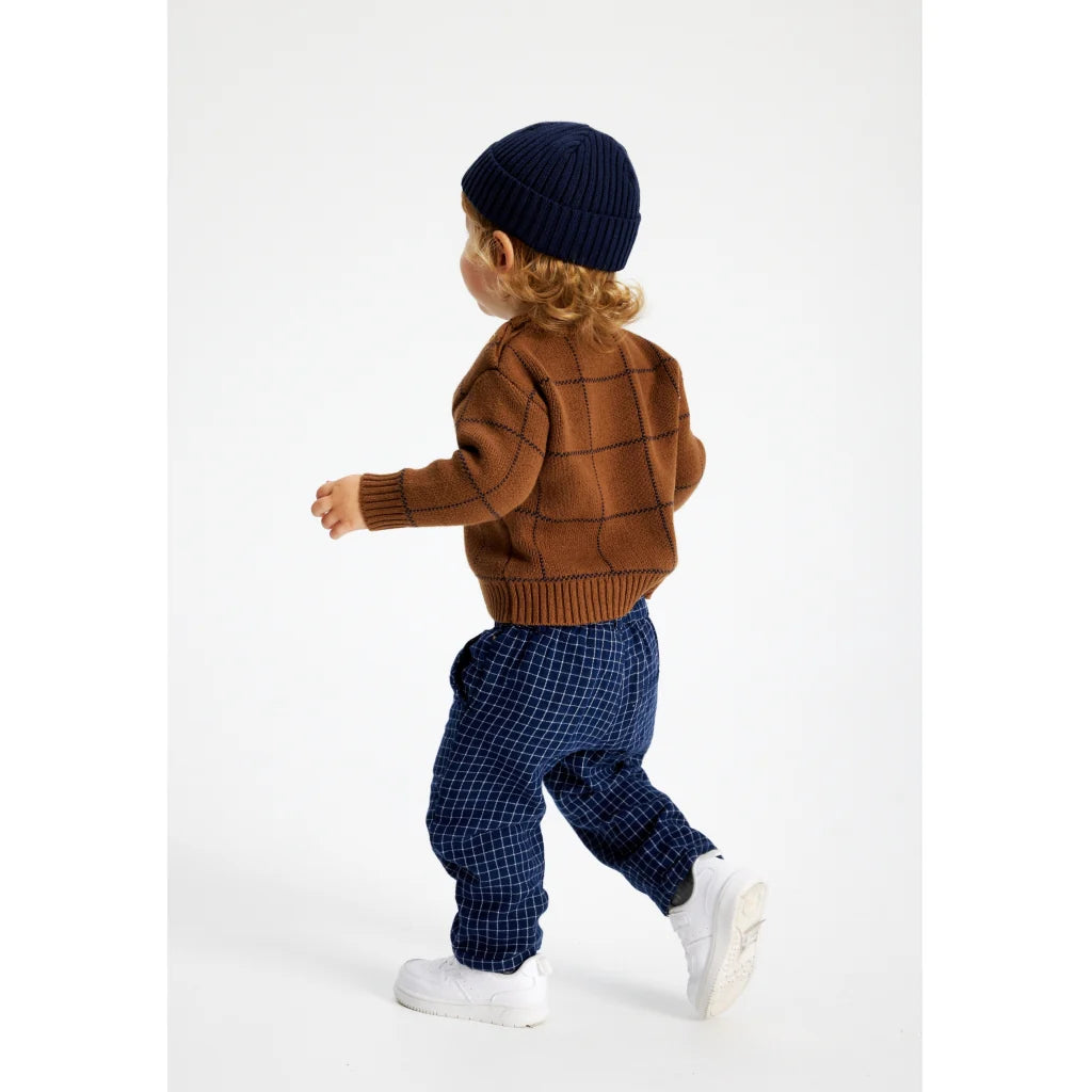 The New Tnsleon Jacquard Pullover toffee check aop