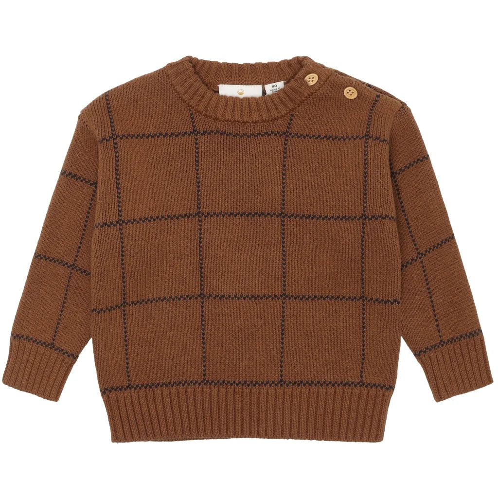 The New Tnsleon Jacquard Pullover toffee check aop