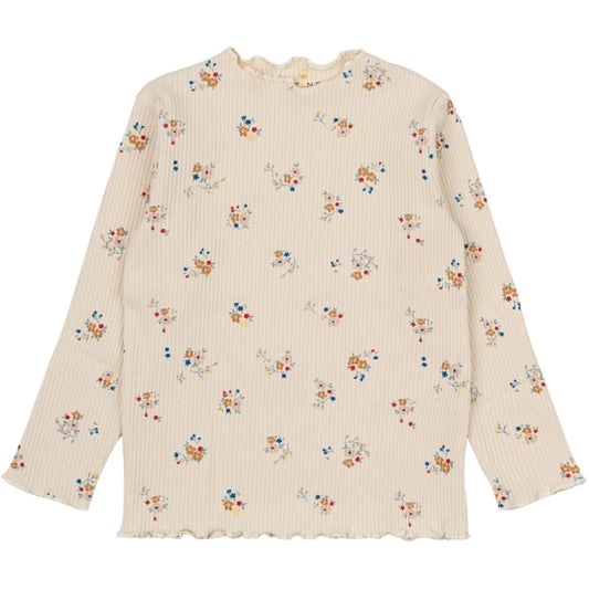 The New TNSTNaya Rib Tee, Langarmshirt, Blumen, White Swan