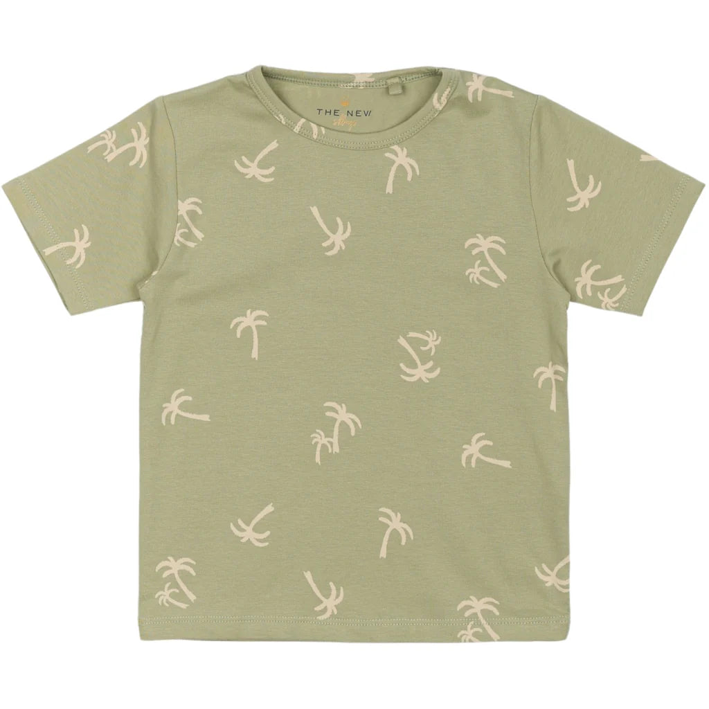 The New TNSTOtto SS Tee tea AOP, Palmenshirt, grün