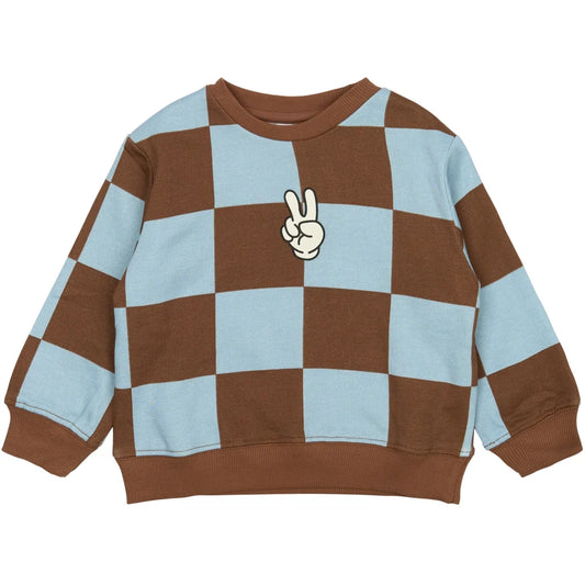 The New TNSTPaulie OS Sweatshirt toffee check blau hellblau