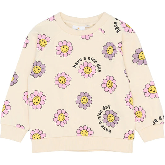 The New TNSTSaga Sweatshirt Gardenia AOP Blumen Emotjis