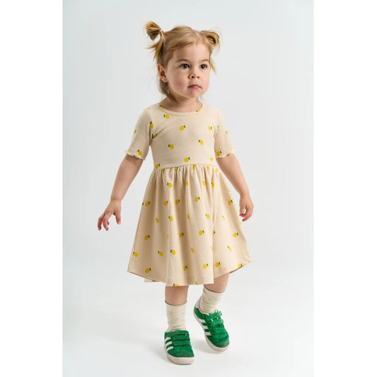 The New TNSTSmilla Kleid, gardenia AOP, Zitronen