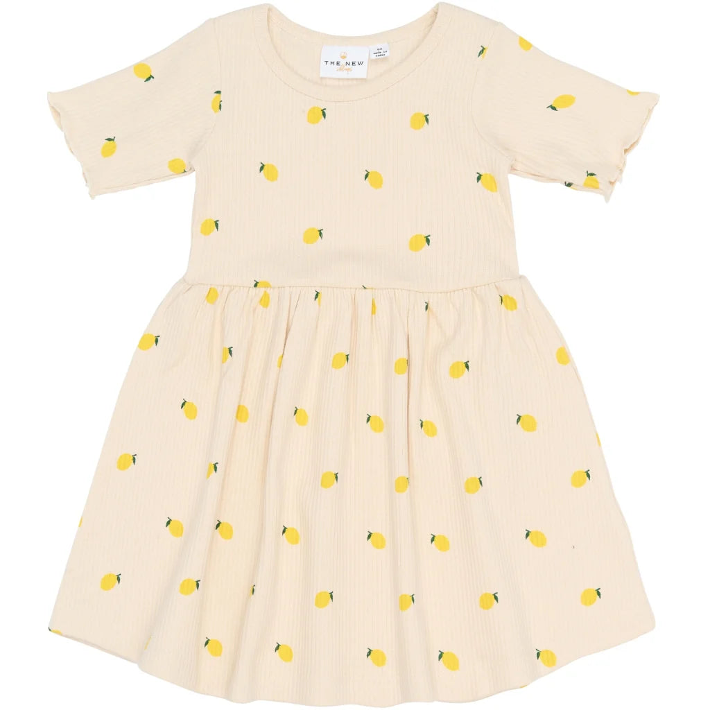 The New TNSTSmilla Kleid, gardenia AOP, Zitronen