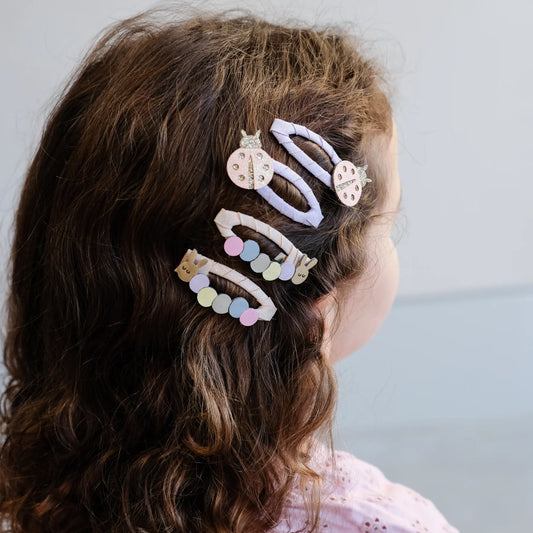 Mimi & Lula Haarspangen Marienkäfer, Raupe, 4er Pack