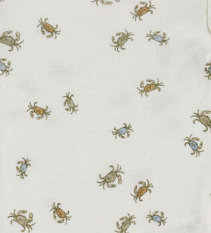 Joha Langarm-Body Krebse, weiß, Merinowolle / Seide