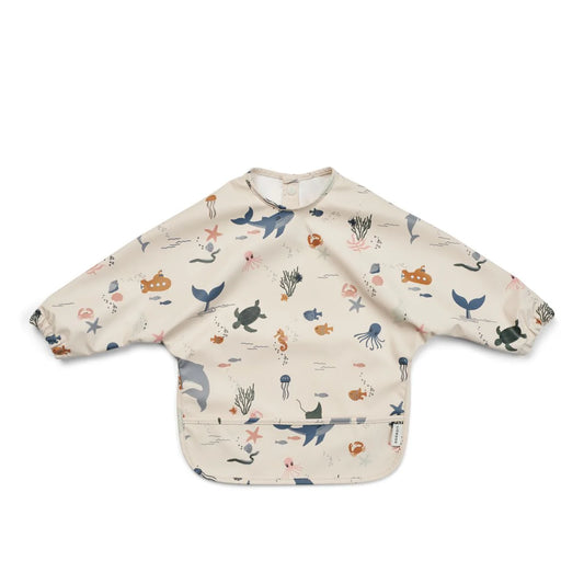Liewood Merle Lätzchen mit Ärmeln, Cape Bib, sea creature sandy