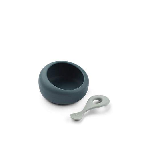 Liewood Sparia Bowl with spoon Set, whale blue dove blue